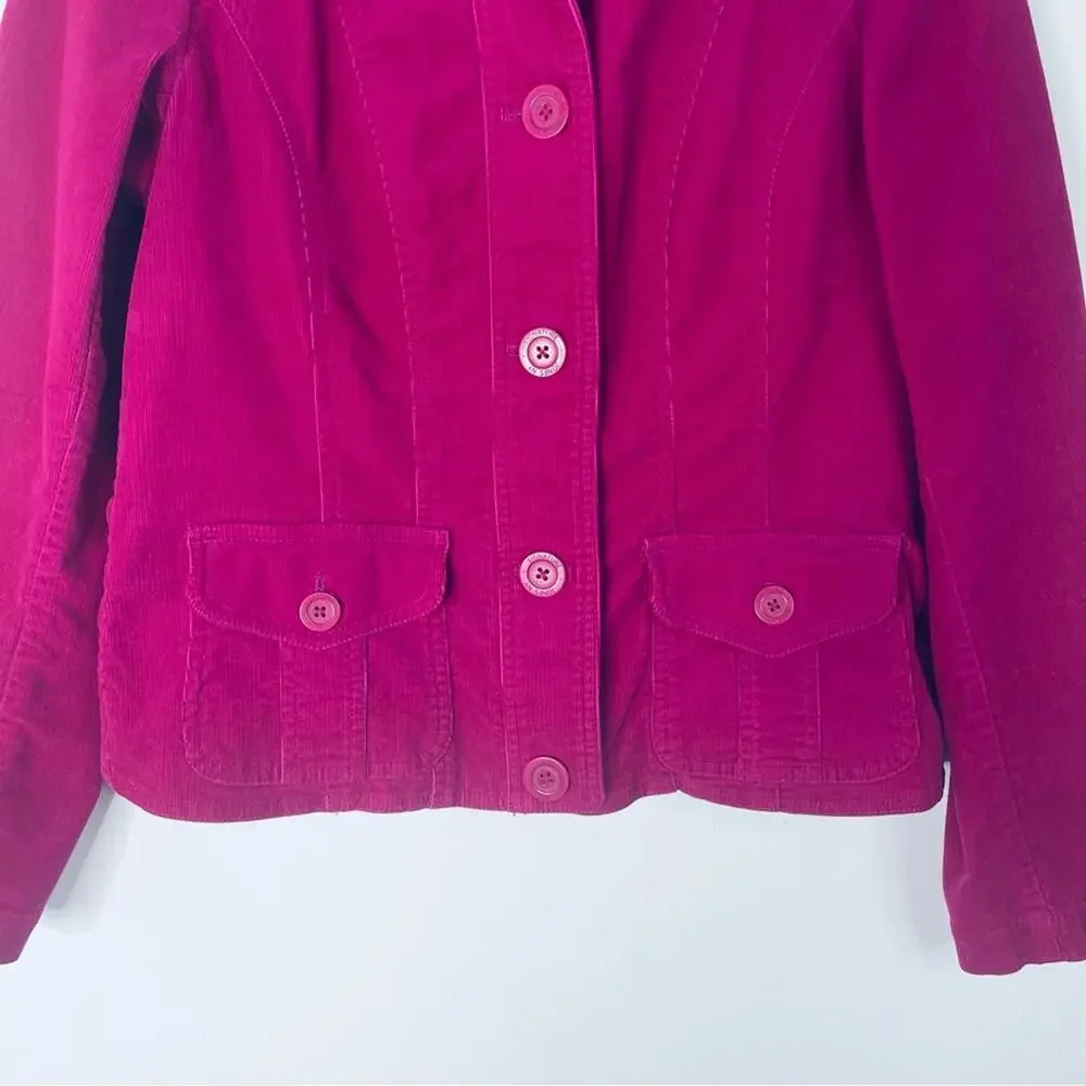 Jones NY pink corduroy preppy button academia blazer jacket medium